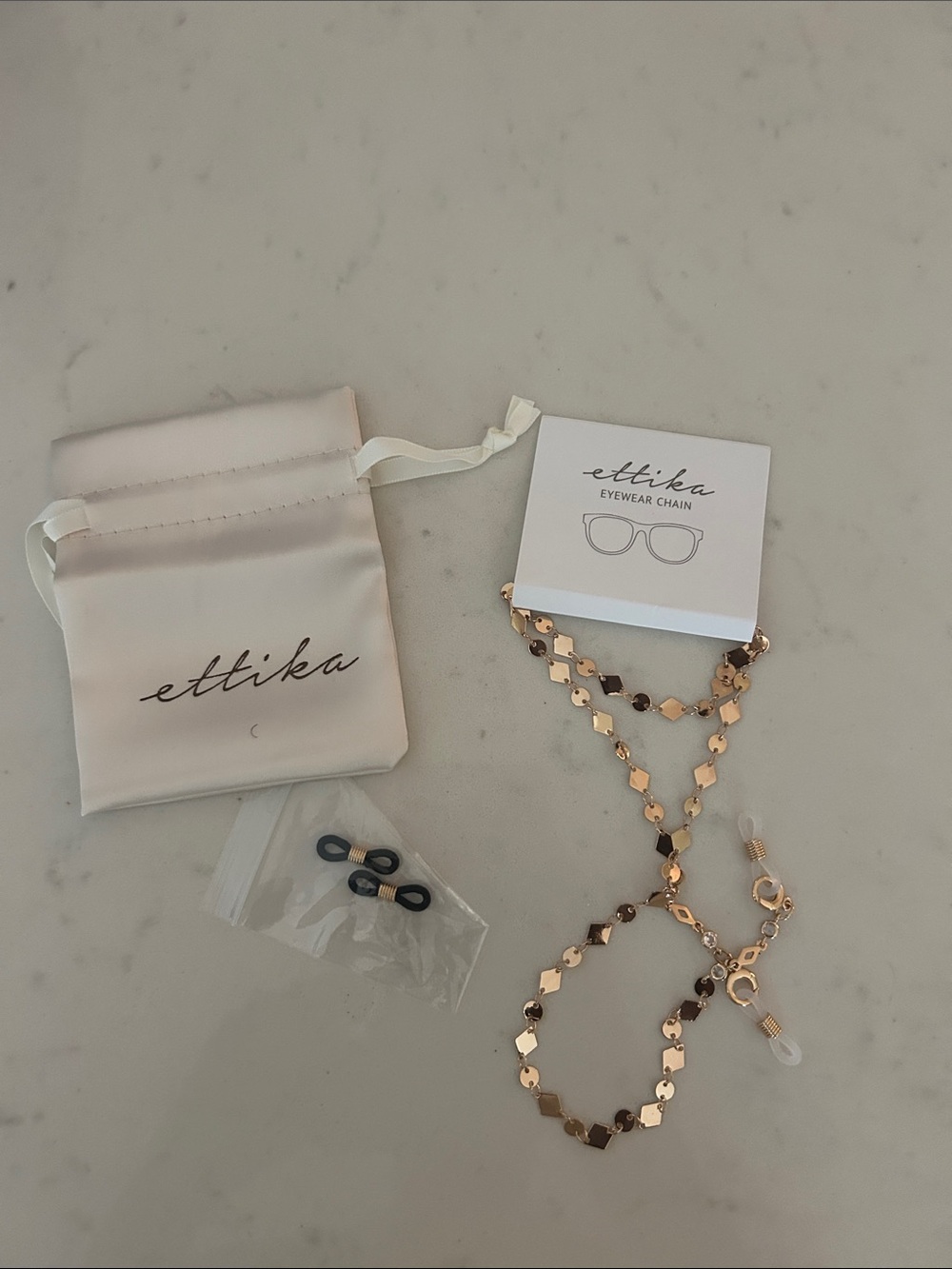 ettika Gold Faceted Link Eyewear Chain